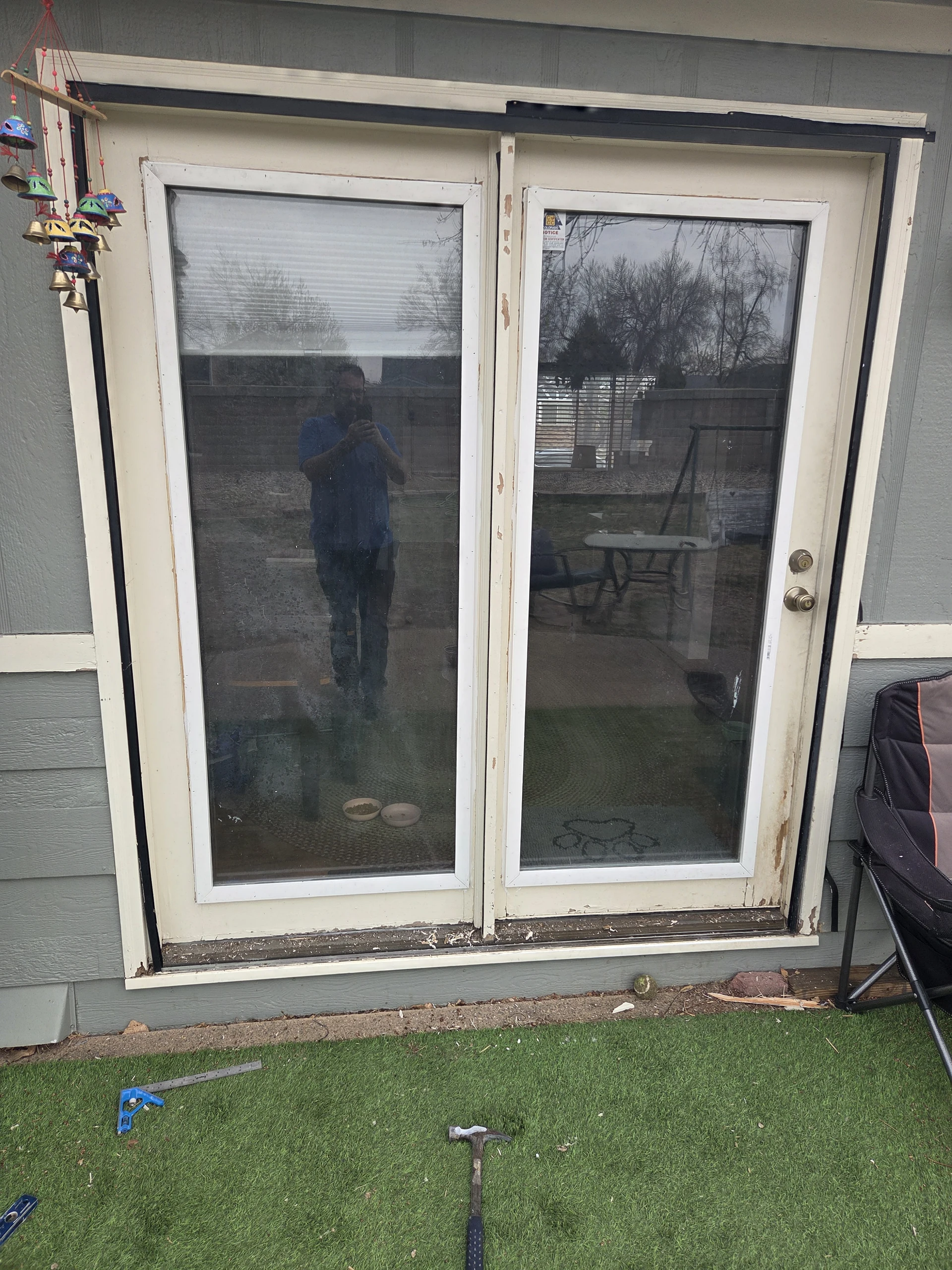 Before patio door repair